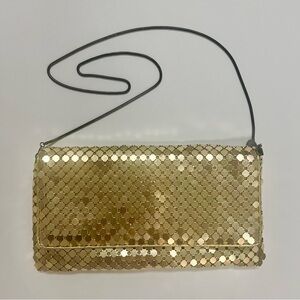 BCBG gold mesh evening purse